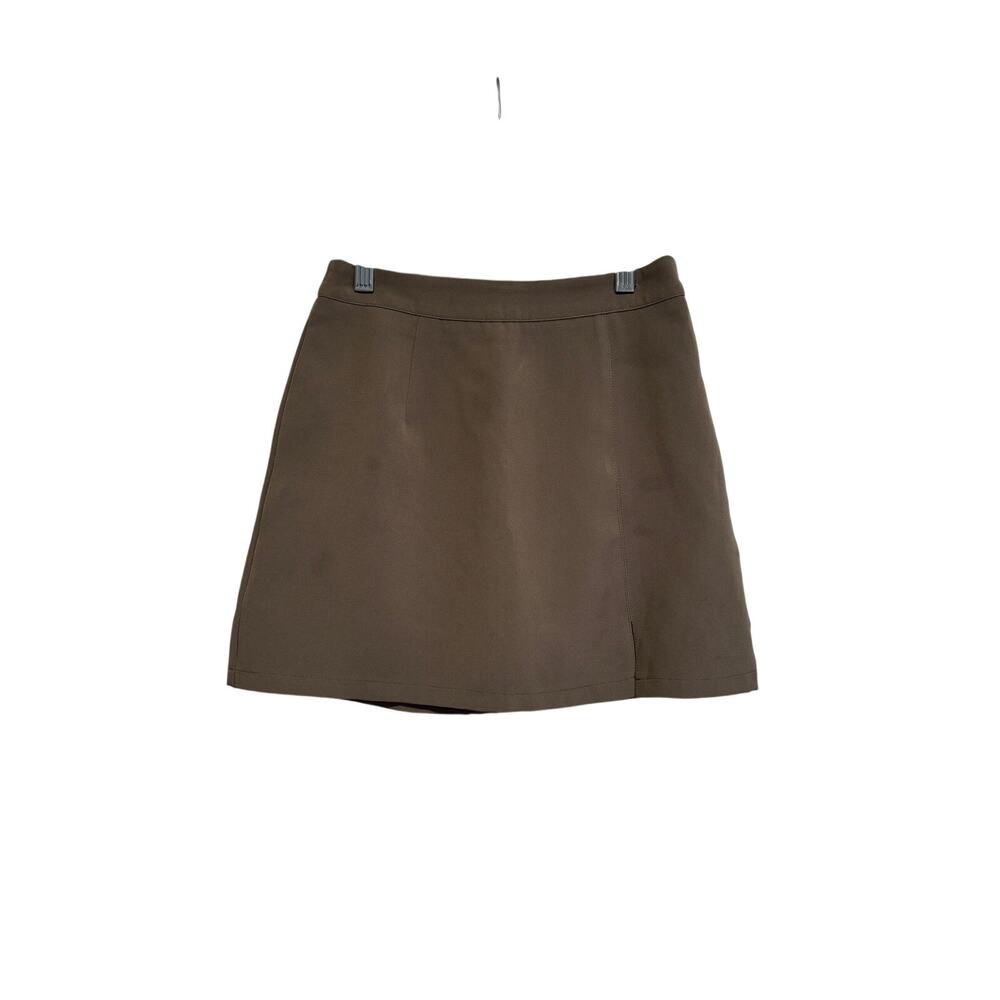 Dazy Women's Taupe Brown A-Line Mini Skirt Back Zip Size S - Picture 2 of 7